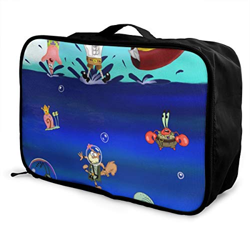 Bob Esponja Squarepants fuera del agua, bolsa de viaje impermeable, ligera, de gran capacidad, portátil, bolsa de equipaje