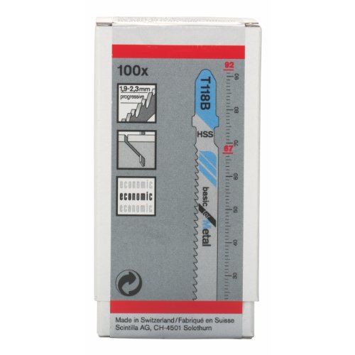 Bosch 2 608 631 965 - Hoja de sierra de calar T 118 B - Basic for Metal (pack de 100)