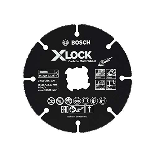 Bosch Professional 260925C126 Disco de Corte Carbide Multi Wheel X-Lock, Ø 115 mm, diámetro del Orificio Ø 22,23 mm, Accesorio para Amoladora Angular