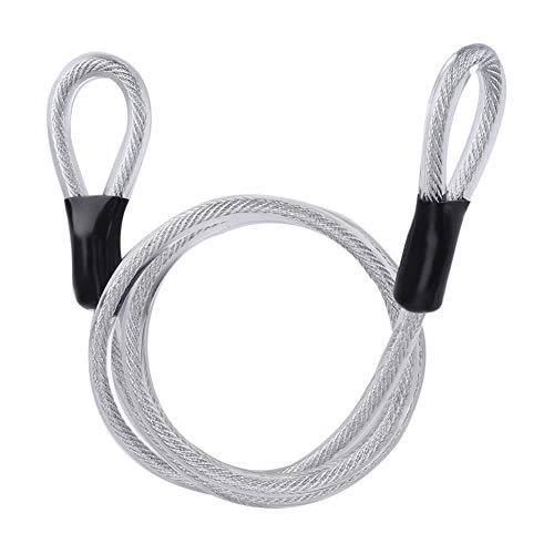 Cable de seguridad de cuerda de alambre de acero duradero de 120 cm alargado con extremos sellados de diámetro 8 mm (PVC + aluminio + acero)