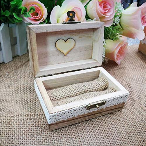 Caja de anillo única – Vintage personalizado grabado decorativo caja de madera caja para anillos de boda o compromiso propuesta regalo