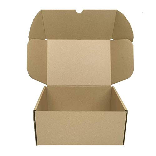 Cajeando | Pack de 20 Cajas de Cartón Automontables | Tamaño 21,6 x 15,3 x 10 cm | Para Envíos y Mudanzas | Color Marrón y Microcanal | Fabricadas en España