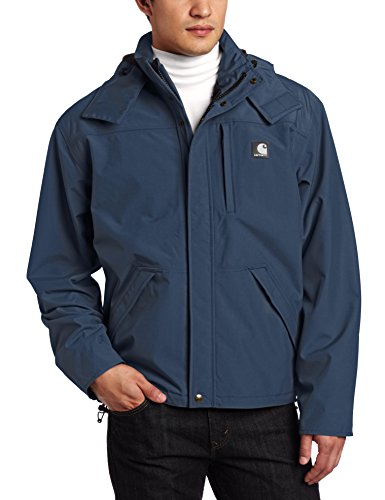 Carhartt Shoreline Jacket Abrigo para lluvia, Navy, L para Hombre