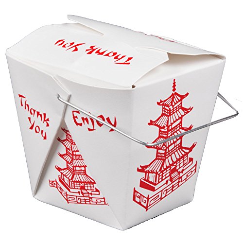 Chinese Take Out Boxes PAGODA 32 oz / Quart Size Party Favor and Food Pail by Fold Pak