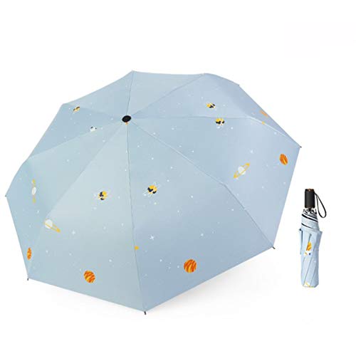CHUKESM Paraguas de Sol Creative Star Universe Series Paraguas Plegable Lluvioso Planeta Estelar Paraguas UV Paraguas de Sol a Prueba de Lluvia