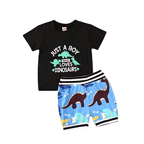 Conjunto de ropa para bebé y niño, diseño de dibujos animados, camiseta estampada + camuflaje negro / verde 2-3 Años