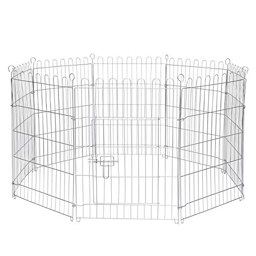 dibea Parque jaula para mascotas pequeñas recinto plegable con puerta 8 elementos (L) 59x78 cm
