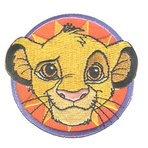 Disney © El rey león Simba cabeza - Parches termoadhesivos bordados aplique para ropa, tamaño: 6,7 x 6,3 cm