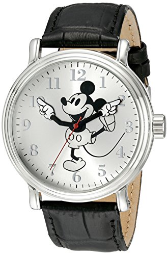 Disney Men's W001862 Mickey Mouse Analog Display Analog Quartz Black Watch