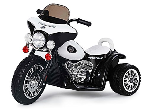 Harley infantil Moto rrad motocicleta eléctrica infantil Vehículo Triciclo infantil Moto de Policía En Blanco/Negro