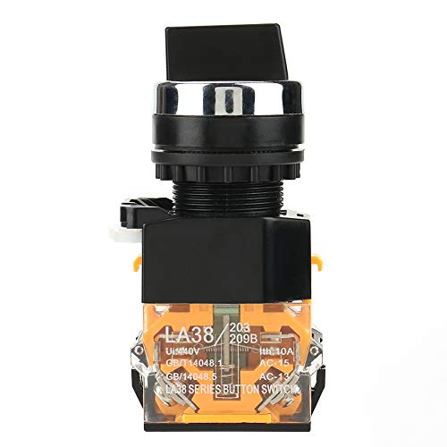 Interruptor giratorio de reinicio automático - 22 mm Selector de reinicio automático de 2 posiciones Interruptor giratorio momentáneo LA38-11BX22