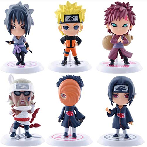Juego de 6 figuras de Naruto Pop Set pequeñas figuras en forma de figuras de Naruto Altura: aprox. 7-8 cm