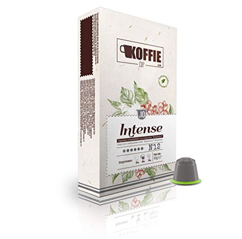 KoffieCup Intense 40 cápsulas compostables de café compatibles con máquinas Nespresso original line. Receta Intense. Total 40 cápsulas (4x10cáps)