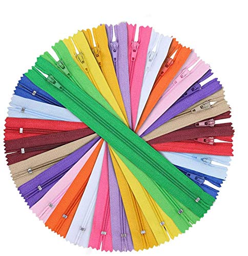 Komake [70 unidades] Cremalleras de nailon en 30 colores, 20 cm de largo, 2,5 cm de ancho para ropa, bolso, funda de almohada