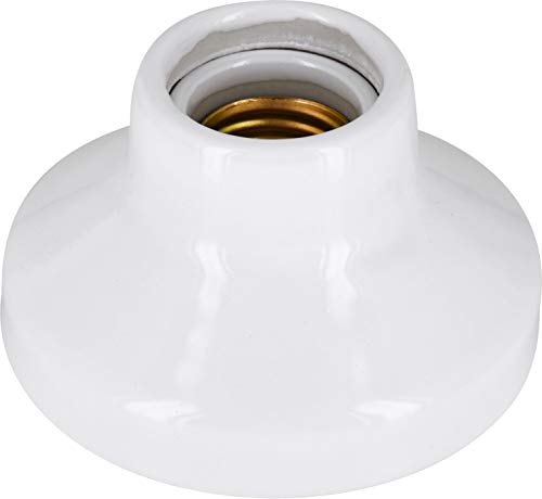 Lámpara de cerámica E27 de alta frecuencia, máx. 1000 W, esmalte blanco