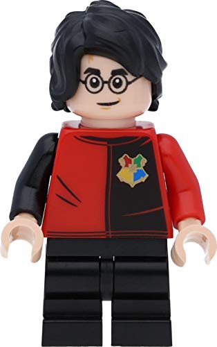 LEGO Harry Potter - Minifigura de Harry Potter con uniforme de torneo y varitas mágicas
