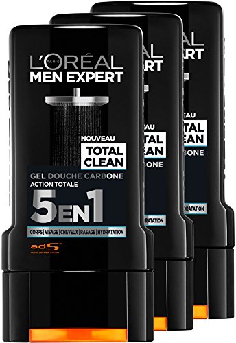 L'Oréal Men Expert Total Clean Gel de Ducha 5 en 1 Men 300 ml - juego de 3