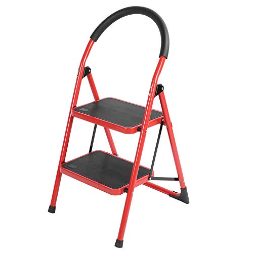lyrlody- Escalera plegable de 2 o 3 peldaños con patas antideslizantes, diseño plegable, fácil de almacenar, escalera perfecta para casa, cocina, garaje