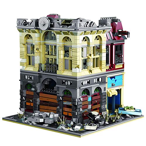 Modelo de bloques de construcción de casa modular, 2193+ piezas, abrazadera de teatro arruinado bloques de construcción arquitectura juego de construcción personalizado compatible con Lego, Banco