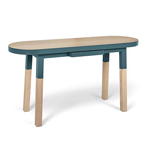 Mon pequeño mueble francés para escritorio o consola azul Frehel, 100% fabricado en Francia