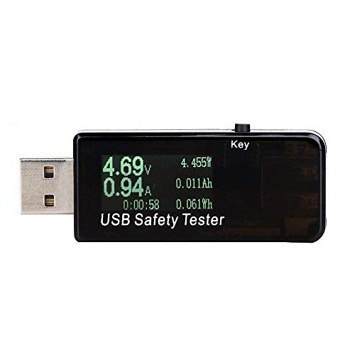 Multímetro USB QC2.0 QC3.0 Probador Corriente (A) Voltaje (V) Energía (Wh) Capacidad de resistencia (mAh) y Potencia (W) Tiempo (segundos), Temperatura