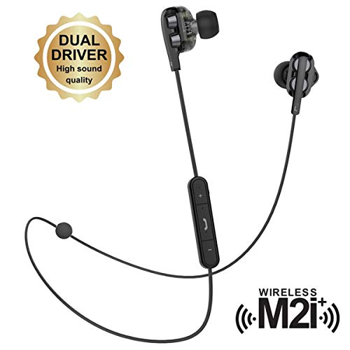 Muvit M2i+ Auricular Bluetooth inalámbrico con Sistema Dual Driver Negro