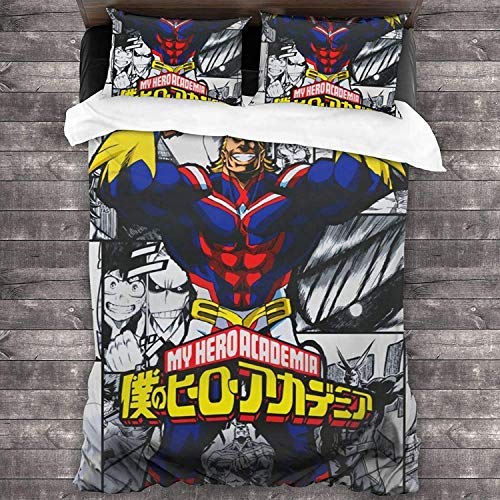 NICHIYO My Hero Academia - Juego de ropa de cama de 3 piezas, diseño de dibujos animados en 3D (17,SK260 x 220 cm + (80 x 80 cm)