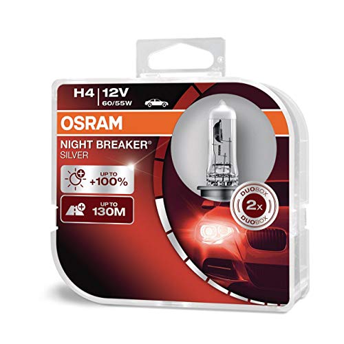 Osram 1 H4 B 55/60W 12V, NIGHT BREAKER SILVER, Duo Box (2 lámparas), Set de 2
