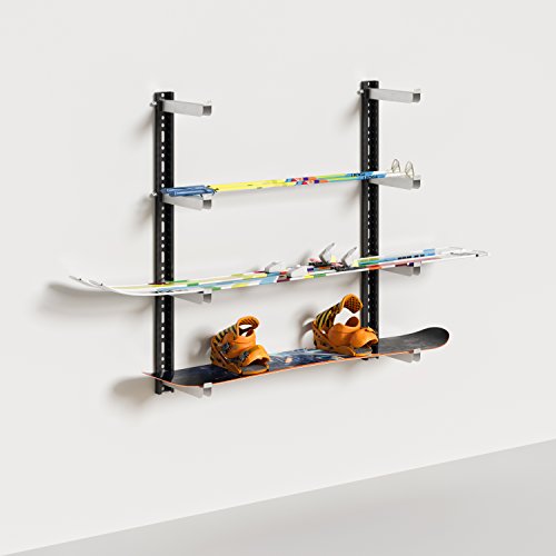 Par de soportes para fijación a la pared: ideal para soportar estantes, equipos de jardinería, esquís y tablas de snowboard: capacidad máxima de 100 kg