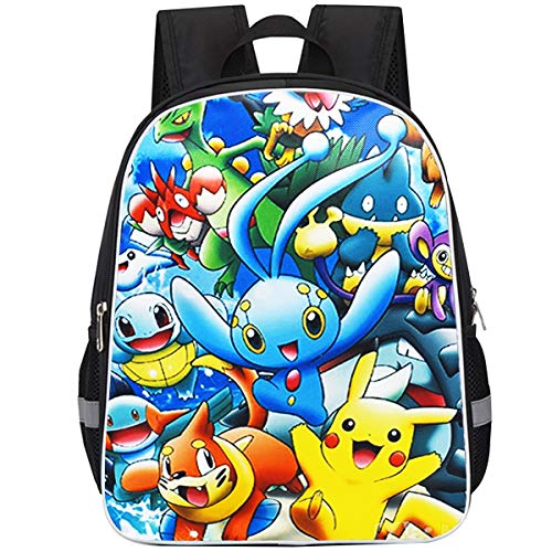 Pokemon Mochila Escolar ZSWQ-Pokemon mochila de viaje,Mochila Ligera para Niños para Estudiantes de Primaria Infantil para Colegio Viajes, Regalos para Niñas y Adolescentes