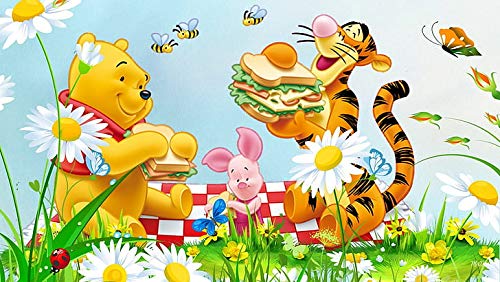Póster con diseño de flores de pícnic, diseño de abeja, de Winnie The Pooh, de Tigger y PigletPoster de 30,5 x 45,7 cm (multicolor)