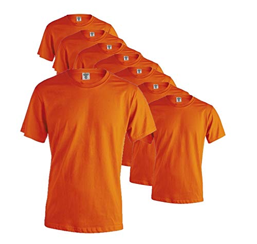 Publiclick Camisetas Lote (Pack 5) Unidades Keya, Camisetas 150gr (Naranja, 3XL)