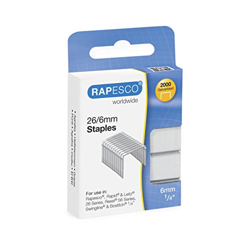 Rapesco Grapas - Caja de 2000 grapas 26 /6 mm, uso standard en la mayoría de grapadoras