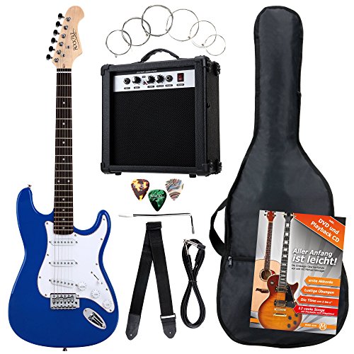Rocktile Banger's Pack - Set de guitarra eléctrica, 8-piezas, color azul