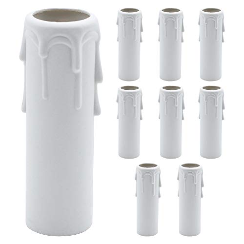 SPTwj Paquete de 9 Mangas de Goteo de Velas 25 mm x 100 mm Cubiertas de Velas de plástico Blanco Tubos Mangas para Luces Lámpara Lámparas de Pared Lámparas Colgantes Accesorios de reemplazo