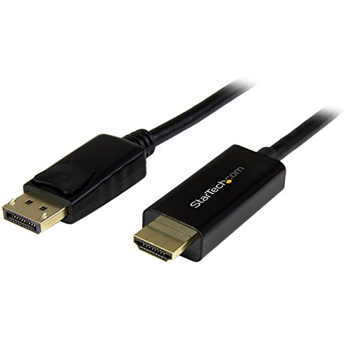 StarTech.com DP2HDMM2MB - Cable conversor (DisplayPort a HDMI, 2 m, Ultra HD 4K) Color Negro