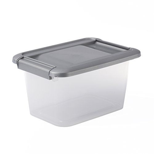 Sundis Argent Kliker Box 5L-Caja Tapa Metalizada y Sistema de Cierre Mediante Clips-Formato A5, Transparente/Plata