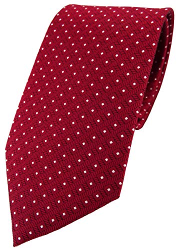 TigerTie Corbata de seda de diseño con lunares, ancho de encuadernación: 8 cm. Rojo Rojo Señal Rojo Plata Talla única