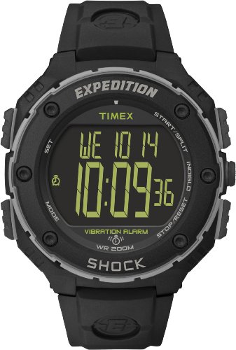 Timex Expedition Shock XL - Reloj análogico para Hombre de cuarzo con correa de resina, color Negro