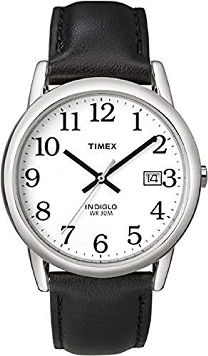 Timex T2H281 - Reloj análogico de cuarzo con correa de cuero para hombre, color negro/gris