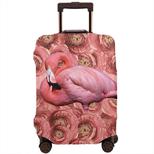 Travel Suitcase Protector,Contemporary Art Collage Flamingos Lover Flowers 8 March Happy Womens Day,Suitcase Cover Washable Luggage Cover XL