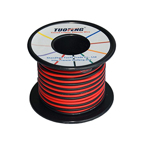 TUOFENG Cable de calibre 18, 20 m Cable de conexión de aislamiento de silicona súper flexible 10 m Negro y 10 m Rojo 2 cables separados Cable de cobre estañado