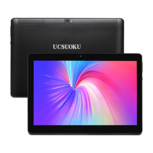 UCSUOKU Tablet de 10 Pulgadas,Android 10.0 System,Deca-Core Processor,4GB RAM,64 GB de ROM,4G LTE Phablet 10.1 Tablets PC IPS HD Display, Dual SIM Phone Call, Bluetooth/WiFi/Google Certified(Negro)