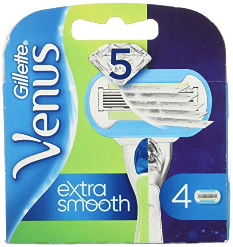 Venus Extra Smooth Cuchillas de Afeitar Mujer, Paquete de 4 Cuchillas de Recambio