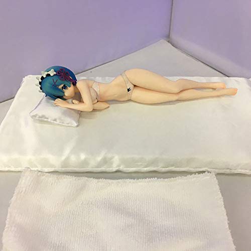 WISHVYQ Re: La Vida en un Mundo Diferente de Zero Modelo de Anime Lem Hermosa niña Posición para Dormir Versión Escultura Decoración Estatua Muñeca Modelo Longitud de Juguete 22cm
