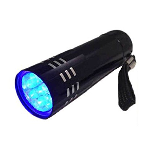 龙王 2021 Productos recién lanzados: Mini linterna de aluminio negro UV ULTRA VIOLET 9 LED linterna lámpara de luz