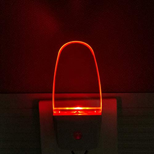 2Pcs Lámpara Nocturna con Smart Automático Sensor 0.5W LED Luz de Noche con Enchufe de Pared de Bajo Consumo,Luz Rojo