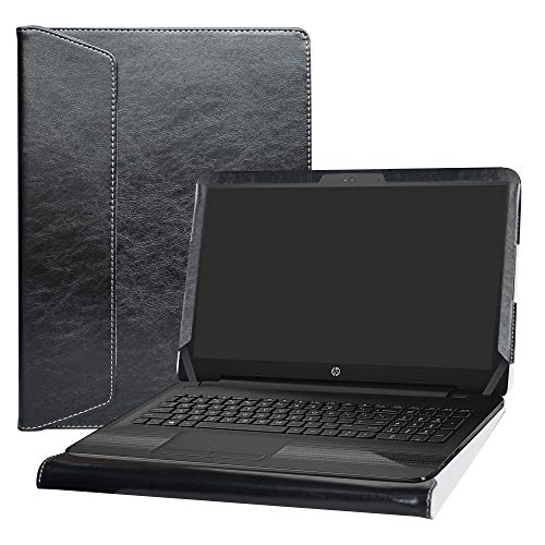 Alapmk Diseñado Especialmente La Funda Protectora de Cuero de PU para 15.6" HP Notebook 15 15-daXXXX Series Ordenador portátil (No Compatible con: 15-bsXXX/15-bwXXX/15-acXXX/15-ayXXX Series),Negro