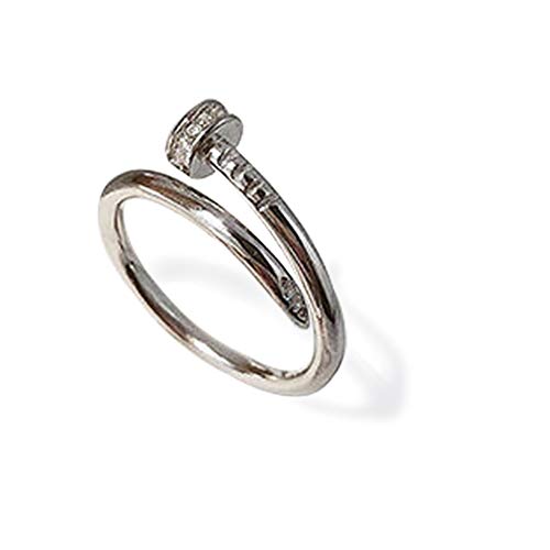 Anillo de plata esterlina sólida S925 para mujer, diseño elegante y elegante, diseño mixto ajustable, anillos abiertos, anillo de regalo para dedo (Silver)