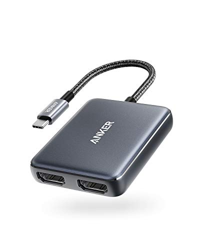 Anker Adaptador USB C a Doble HDMI, Adaptador USB C Compacto y portátil, Compatible con 4K a 60Hz y 4K a 30Hz, para MacBook Pro, MacBook Air, iPad Pro, XP y más [Compatible con Thunderbolt 3 Puertos]